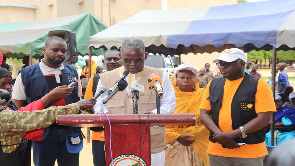 Le Représentant Adjoint de l'UNFPA au Niger prononçant son discours