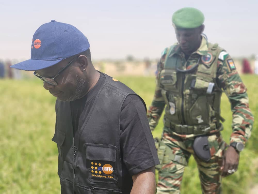 Le Représentant de l'UNFPA au Niger sur le site Maraicher de Gueskerou