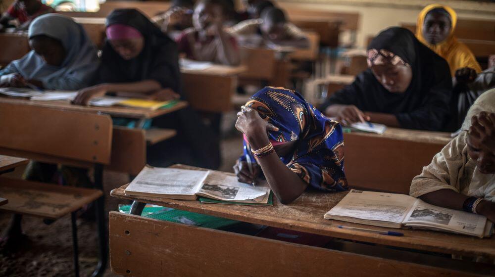 Elèves dans un collège rural dans la région de Zinder